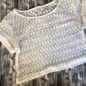 PINS & NEEDLES (UO) White Lace Crop Top